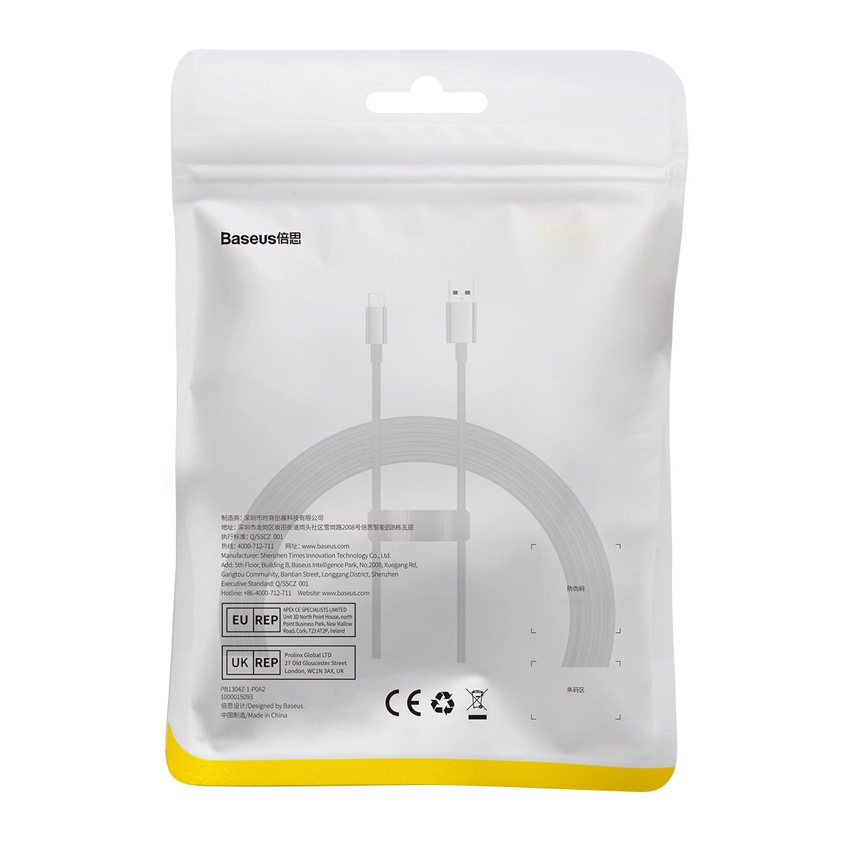 Baseus Superior Series USB-A / USB-C 100W-Kabel für Huawei / Honor 1,5 m – Schwarz