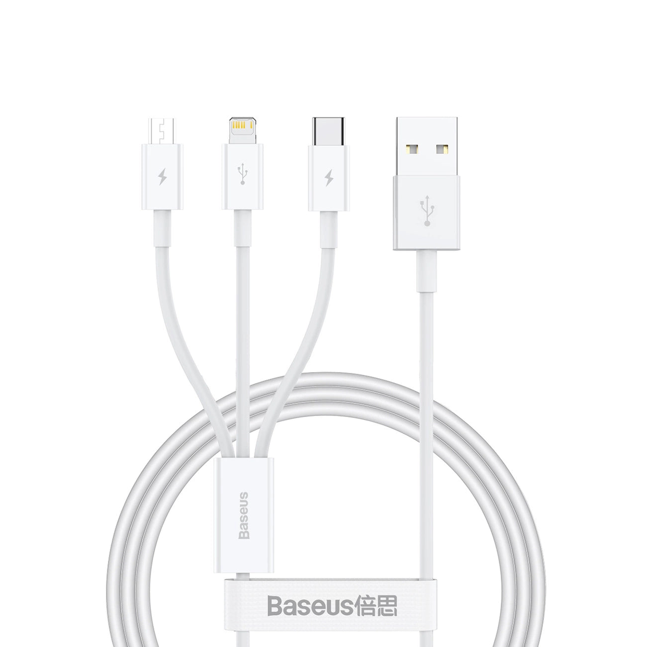 Baseus Superior Series USB-A - USB-C / Lightning / Micro USB 3.5A Kabel 0,5m - weiß