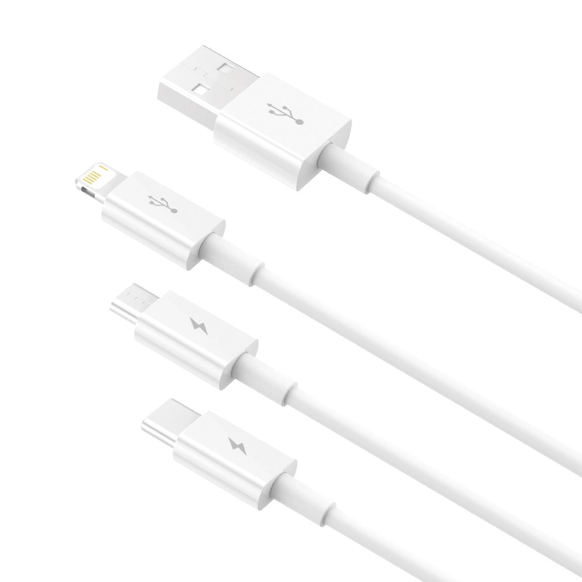 Baseus Superior Series USB-A - USB-C / Lightning / Micro-USB 3,5A-Kabel 1 m - Weiß