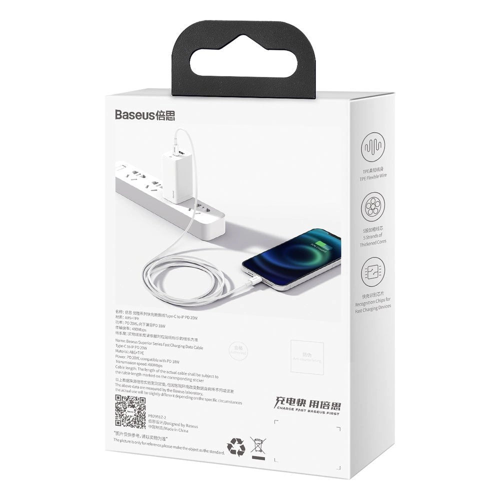 Baseus Superior Series USB-C / Lightning PD 20W 1 m Kabel - Weiß