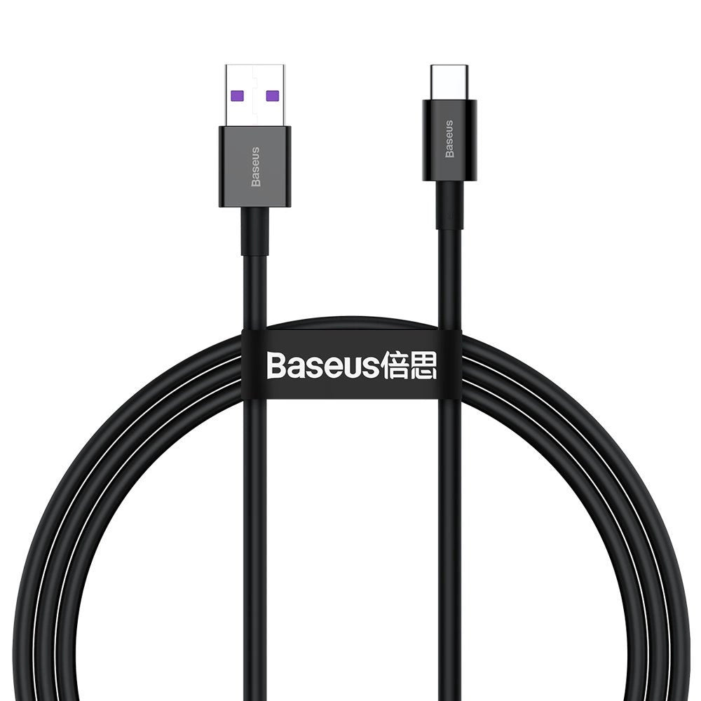 Baseus Superior USB - USB Typ C Datenschnellladekabel 66 W (11 V / 6 A) Huawei SuperCharge SCP 1 m schwarz (CATYS-01)