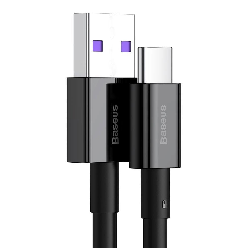 Baseus Superior USB - USB Typ C Datenschnellladekabel 66 W (11 V / 6 A) Huawei SuperCharge SCP 1 m schwarz (CATYS-01)