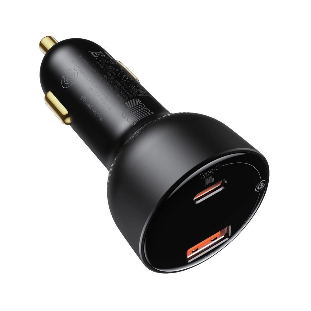 Baseus Superme schnelles Autoladegerät USB / USB Type C 100W PPS Quick Charge Power Delivery + USB Kabel Type C 100W (20V/5A) 1m schwarz (TZCCZX-01)