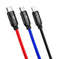 Baseus Three Primary Colors 3in1 USB-A - Micro USB / Lightning / USB-C 3.5A Kabel 1,2 m - Schwarz
