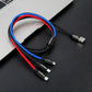 Baseus Three Primary Colors 3in1 USB-A - Micro USB / Lightning / USB-C 3.5A Kabel 1,2 m - Schwarz