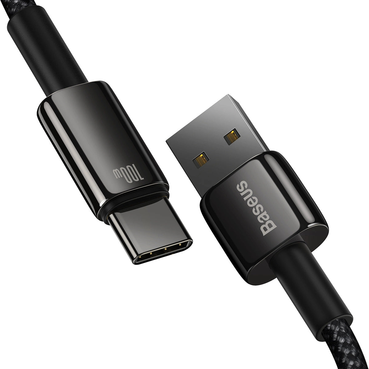 Baseus Tungsten Gold USB-A auf USB-C Kabel 480Mb/s 100W 1m Schwarz (CAWJ000001)