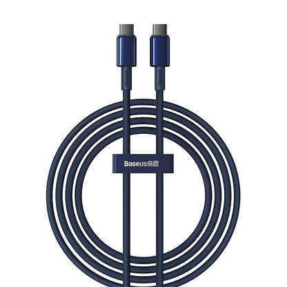 Baseus Tungsten Gold USB-C / USB-C 100W Kabel 2m - Marineblau