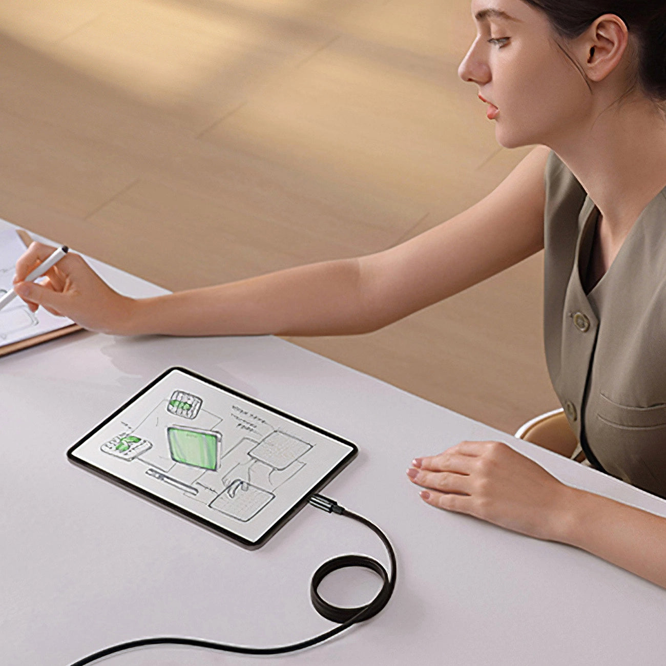 Baseus Tungsten Gold magnetisches USB-C / USB-C-Kabel 100 W 1 m – schwarz