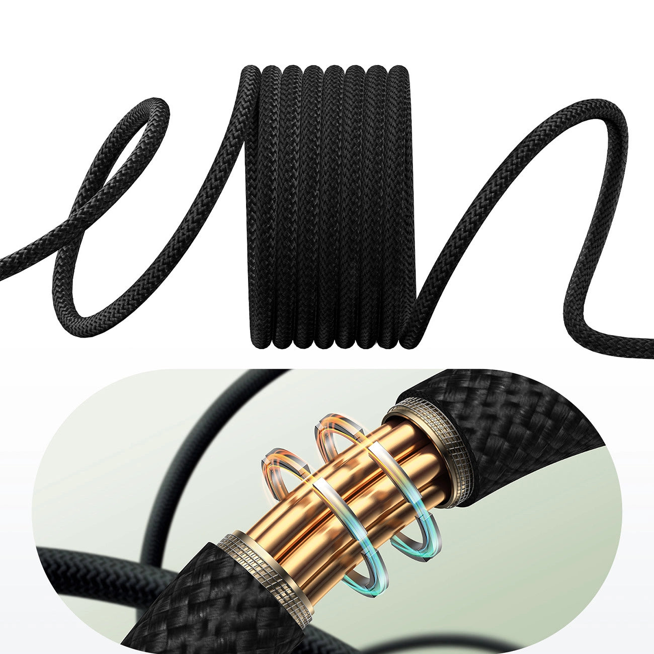 Baseus Tungsten Gold magnetisches USB-C / USB-C-Kabel 100 W 1 m – schwarz