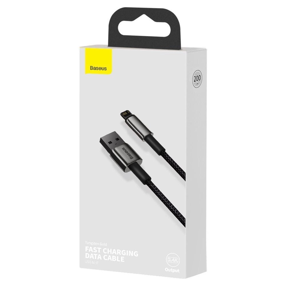 Baseus Tungsten kabel USB - Lightning 2,4 A 2 m schwarz (CALWJ-A01)