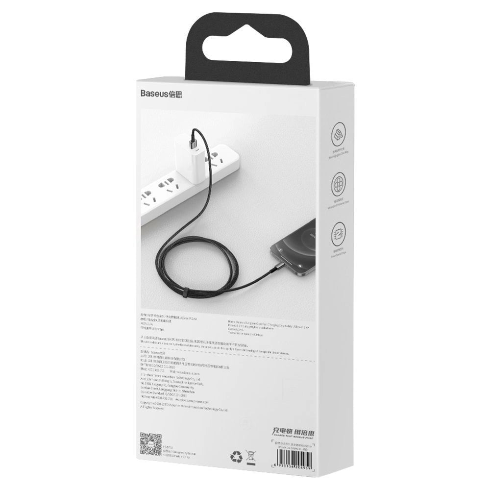 Baseus Tungsten kabel USB - Lightning 2,4 A 2 m schwarz (CALWJ-A01)
