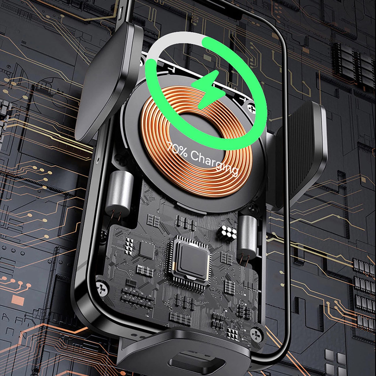 Baseus Wisdom Induktionsladegerät, Autotelefonhalter, schwarz (CGZX000001)