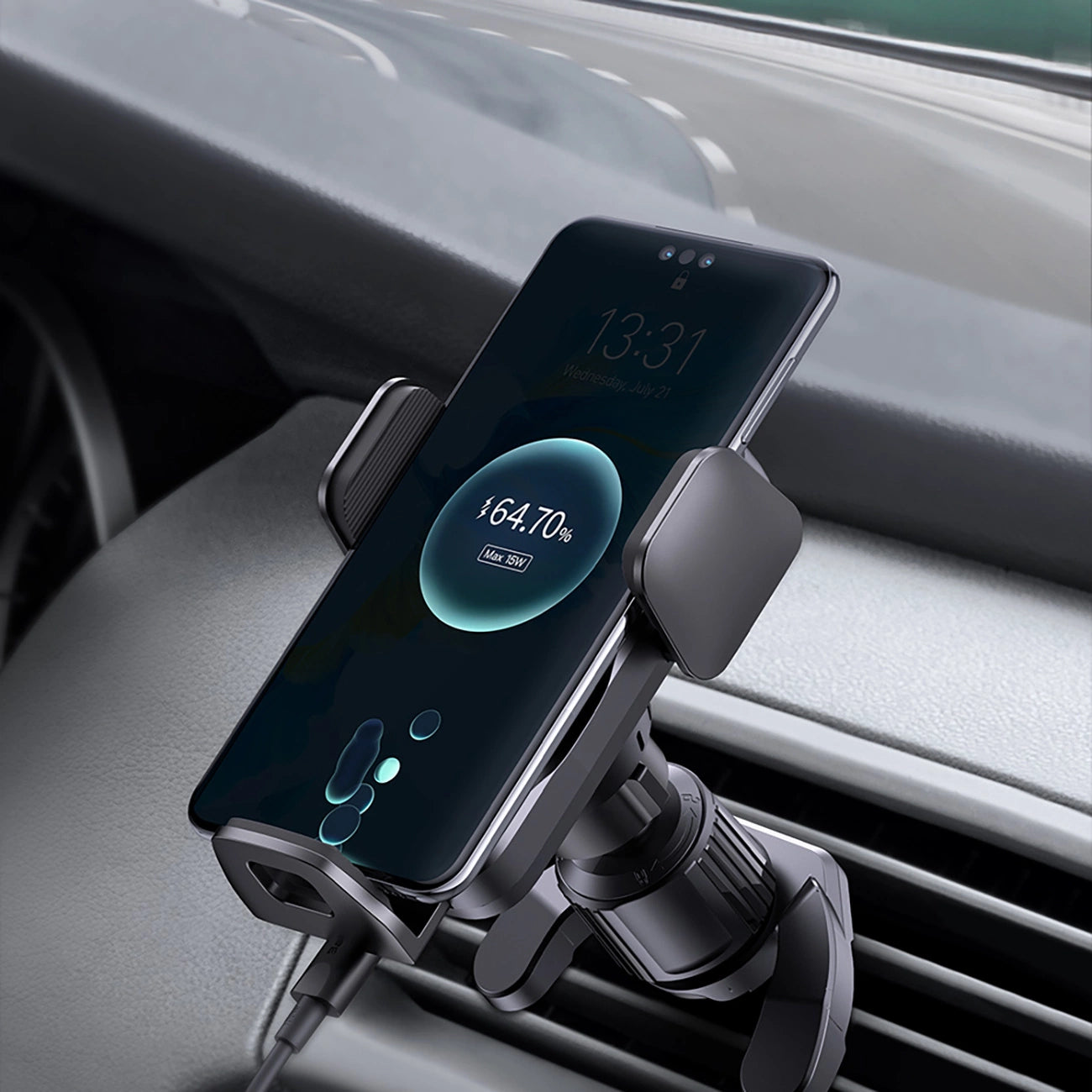 Baseus Wisdom Induktionsladegerät, Autotelefonhalter, schwarz (CGZX000001)