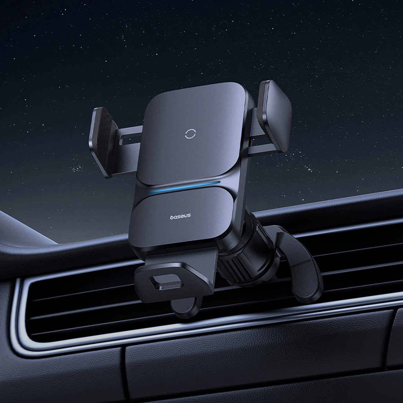 Baseus Wisdom Induktionsladegerät, Autotelefonhalter, schwarz (CGZX000001)