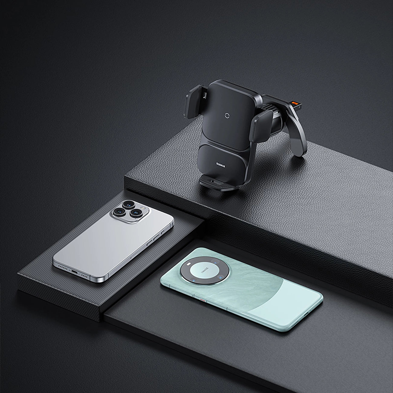 Baseus Wisdom Induktionsladegerät, Autotelefonhalter, schwarz (CGZX000001)