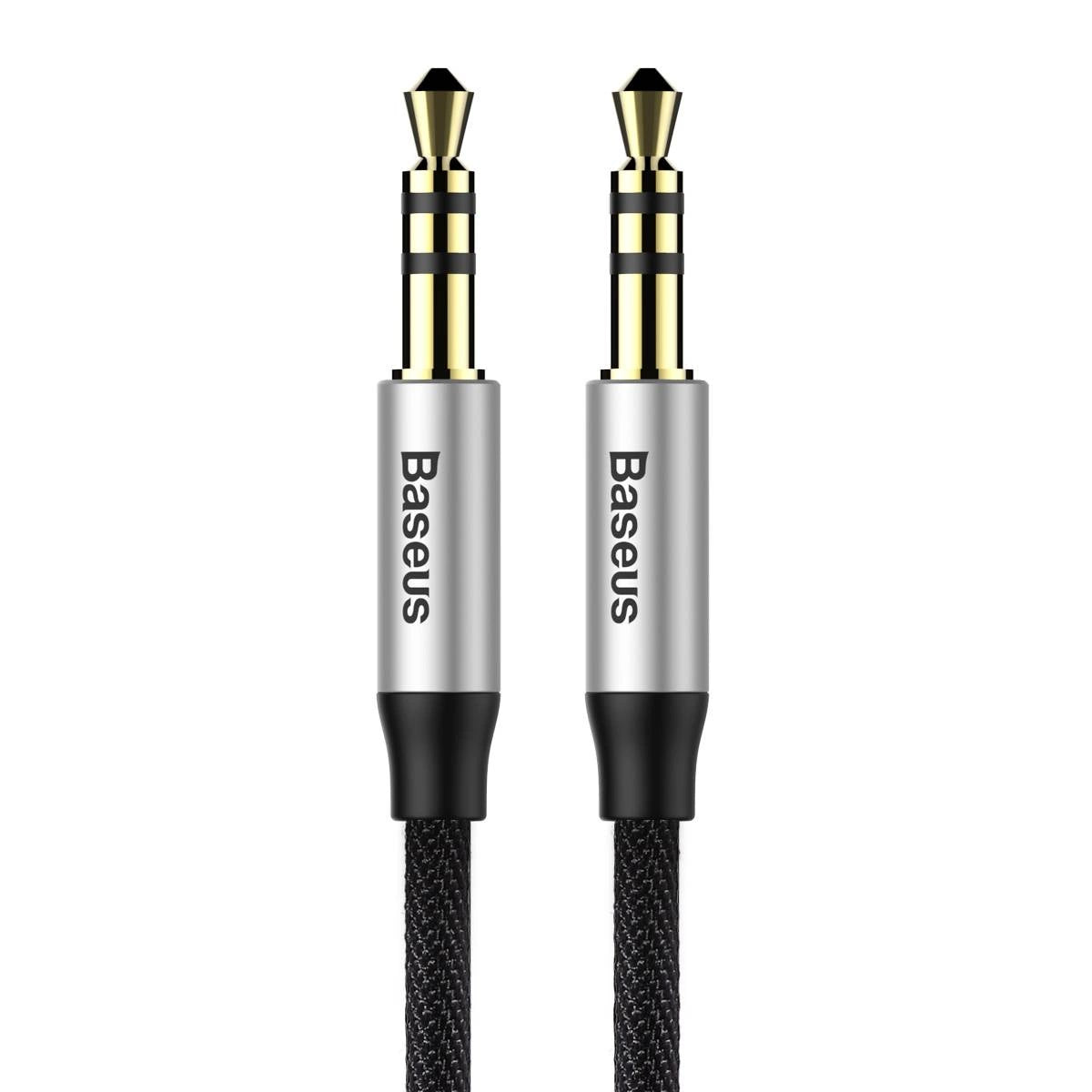 Baseus Yiven M30 Stereo-Audiokabel AUX 3,5 mm Mini-Klinkenstecker 1,5 m silber-schwarz (CAM30-CS1)