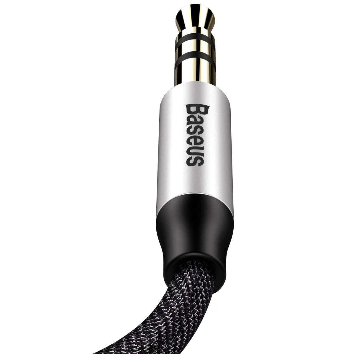 Baseus Yiven M30 Stereo-Audiokabel AUX 3,5 mm Mini-Klinkenstecker 1,5 m silber-schwarz (CAM30-CS1)