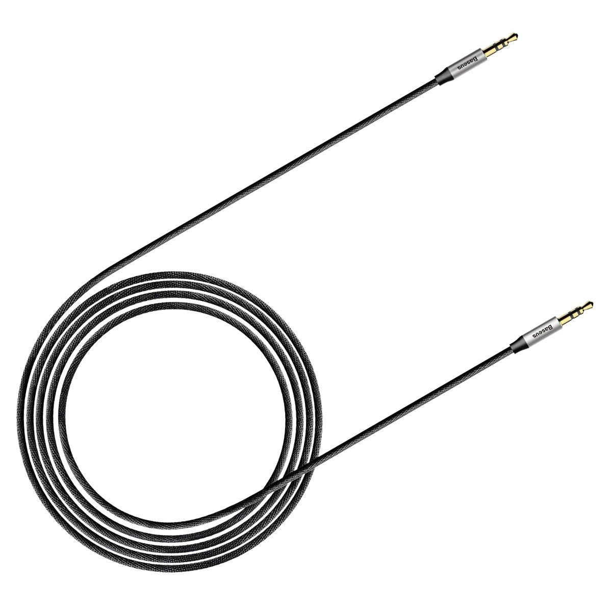 Baseus Yiven M30 Stereo-Audiokabel AUX 3,5 mm Mini-Klinkenstecker 1,5 m silber-schwarz (CAM30-CS1)