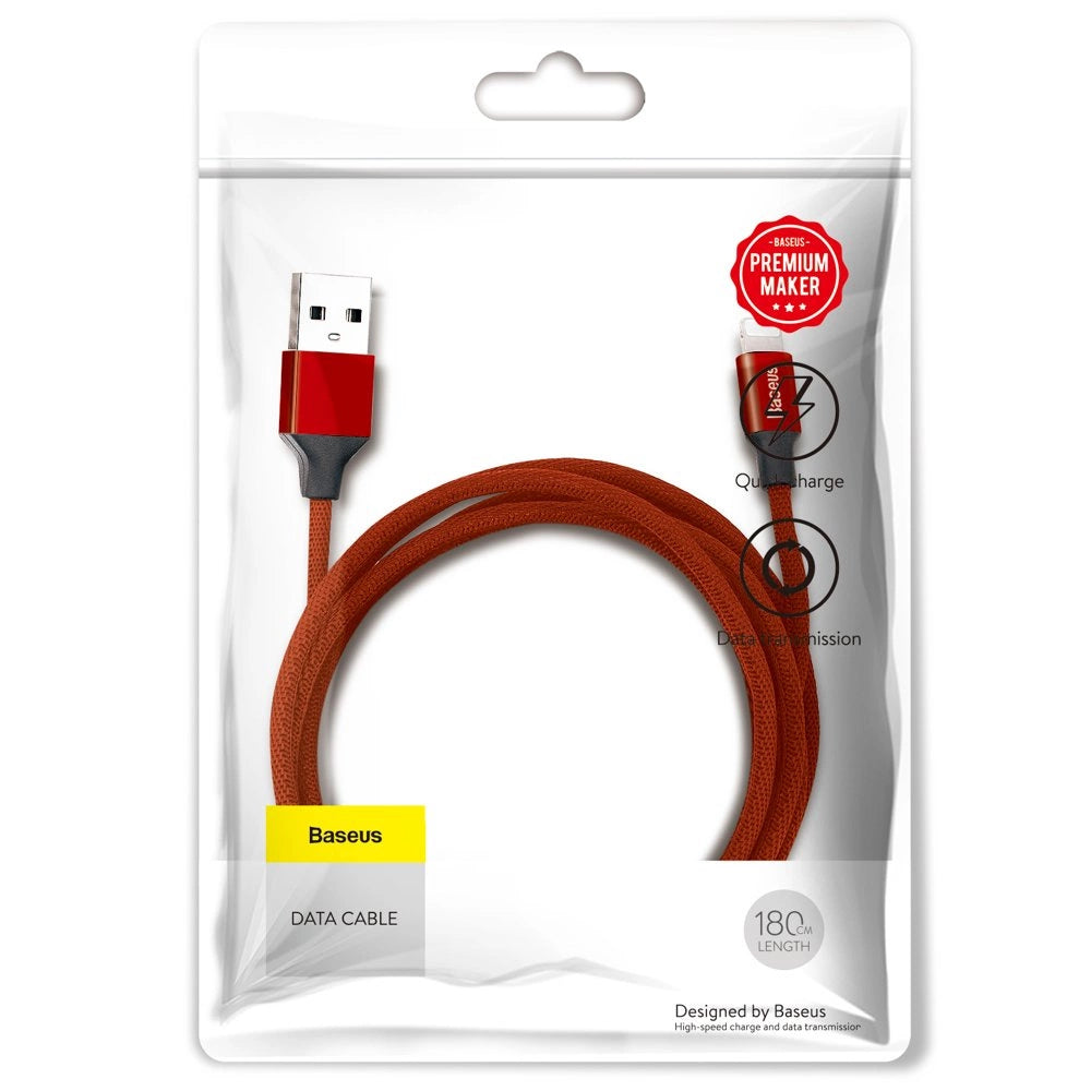Baseus Yiven Stoff-geflochtenes Kabel USB / Lightning 1,8M rot (CALYW-A09)