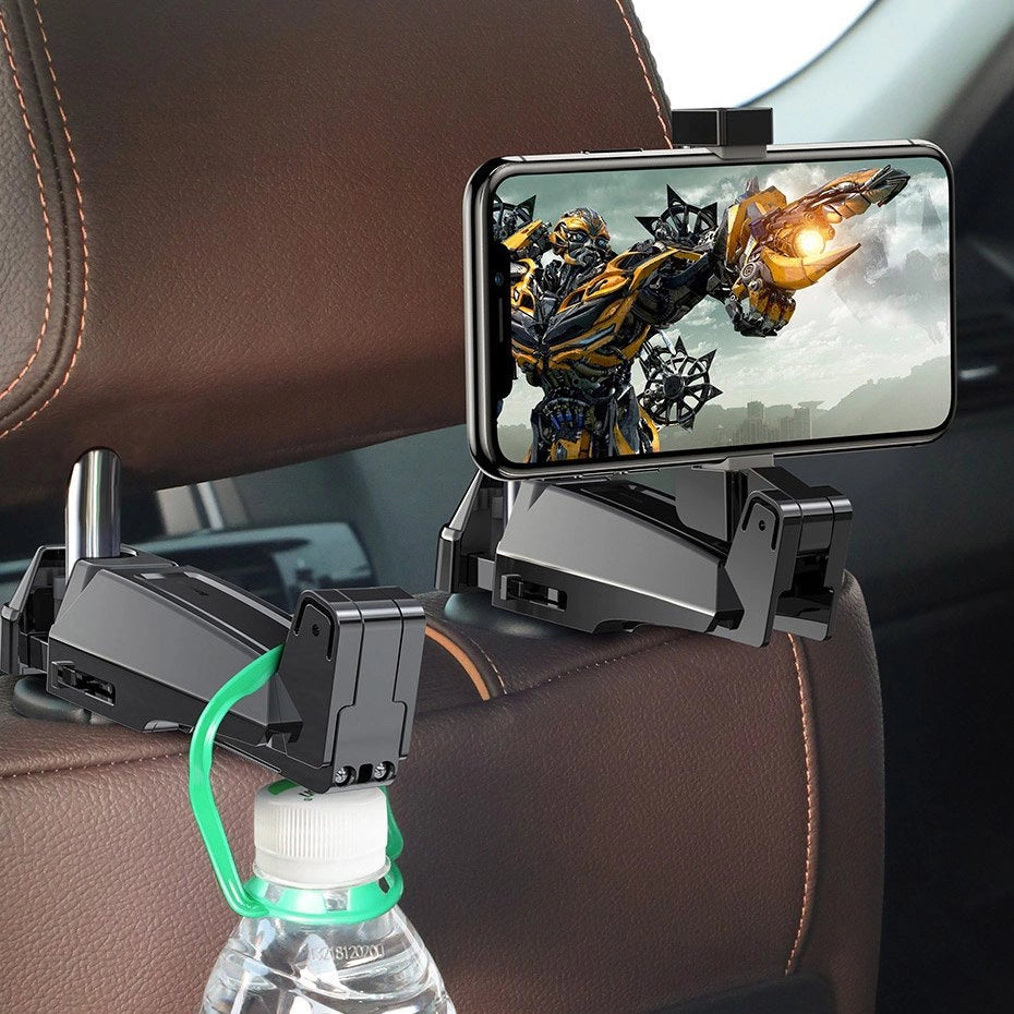 Baseus backseat vehicle phone holder hook Auto Rücksitz Kopfstütze Tablet Smartphone Halterung 4.0''-6.5'' schwarz (SUHZ-A01)