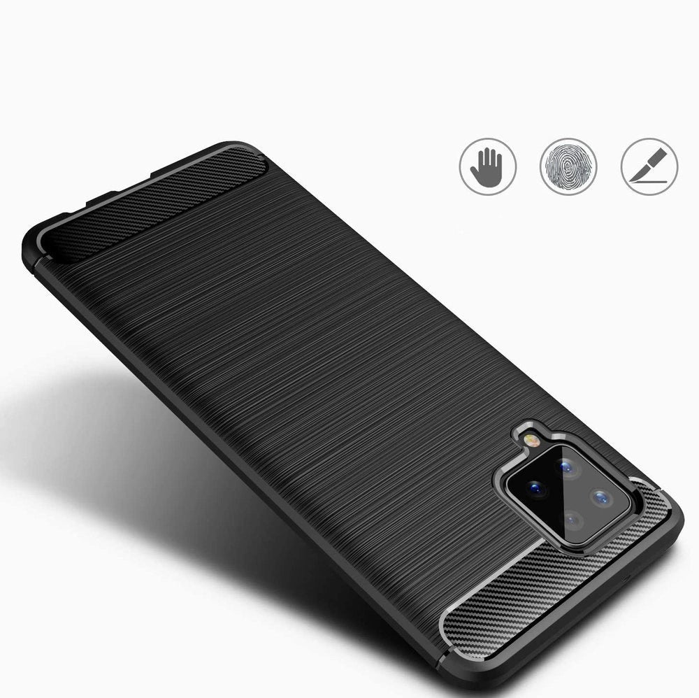 Carbon Case Flexibel Handyhülle TPU Schutzhülle für Samsung Galaxy A42 5G blau