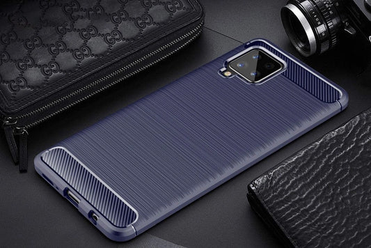 Carbon Case Flexibel Handyhülle TPU Schutzhülle für Samsung Galaxy A42 5G schwarz
