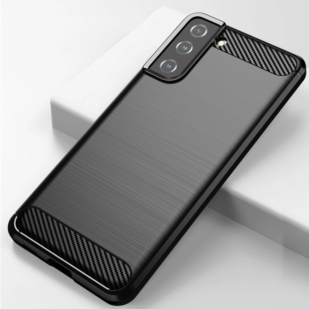 Carbon Case Flexibel Handyhülle TPU Schutzhülle für Samsung Galaxy S21+ 5G (S21 Plus 5G) schwarz