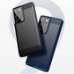 Carbon Case Flexibel Handyhülle TPU Schutzhülle für Samsung Galaxy S21 Ultra 5G blau