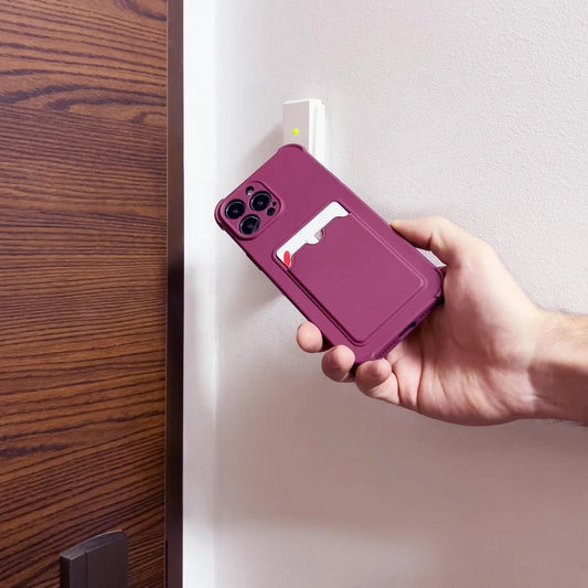 Card Armor Case Pouch Cover für iPhone 11 Pro Max Card Wallet Silikon Air Bag Armor Cover Orange