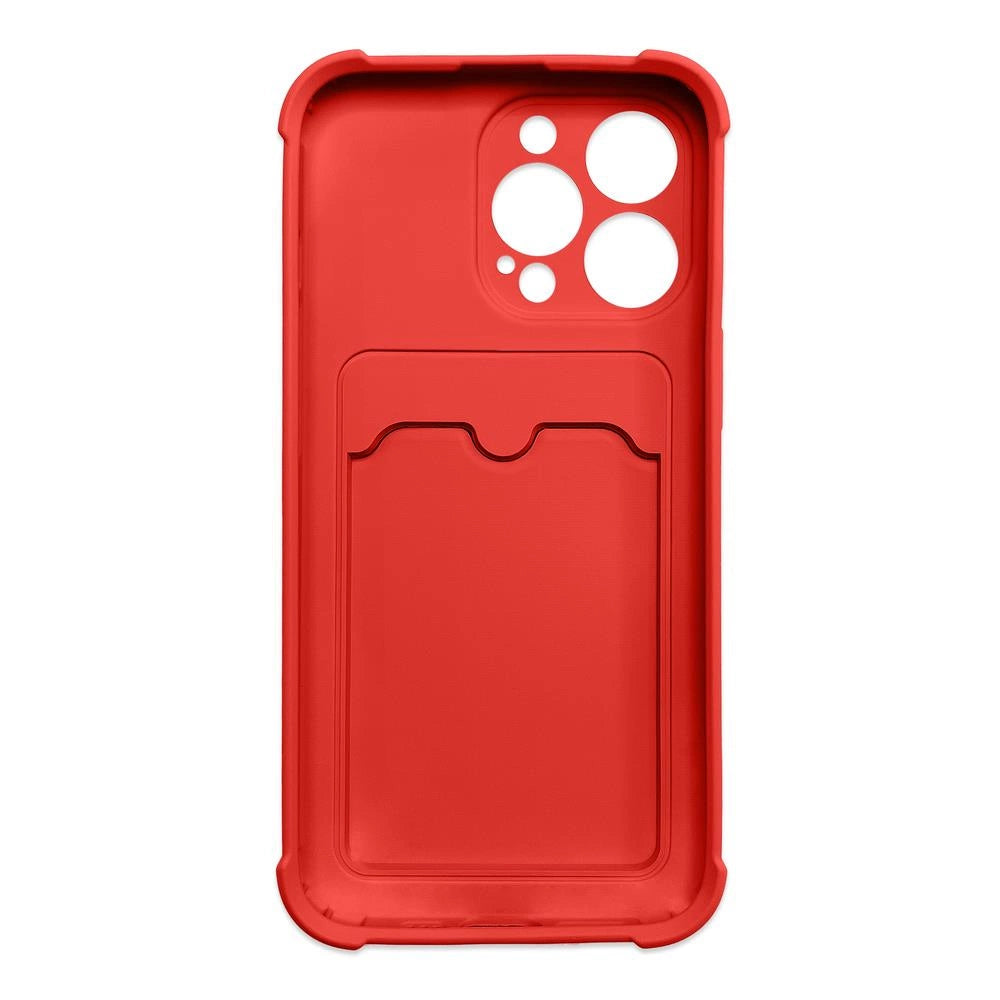 Card Armor Case Pouch Cover für iPhone 12 Pro Card Wallet Silikon Air Bag Armor Red