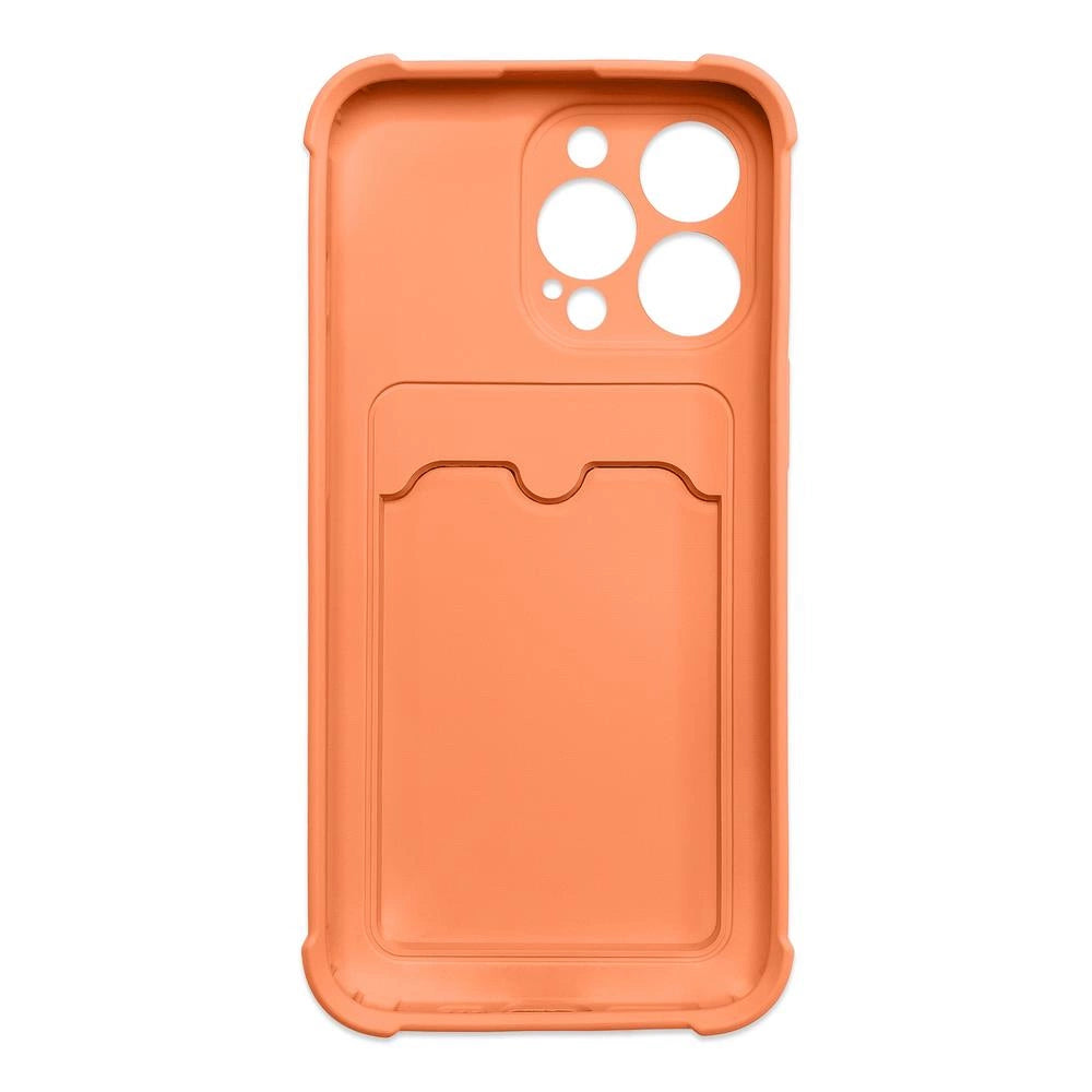 Card Armor Case Pouch Cover für iPhone 12 Pro Max Card Wallet Silikon Air Bag Armor Cover Orange