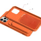 Card Case Wallet Case aus Silikon mit Kartensteckplatz für Dokumente für iPhone 12 Pro Orange