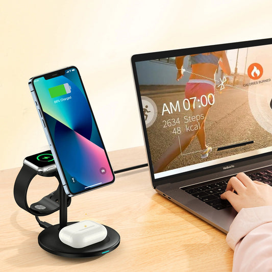 Choetech 3in1 induktive Ladestation iPhone 12/13/14, AirPods Pro, Apple Watch schwarz (T585-F)