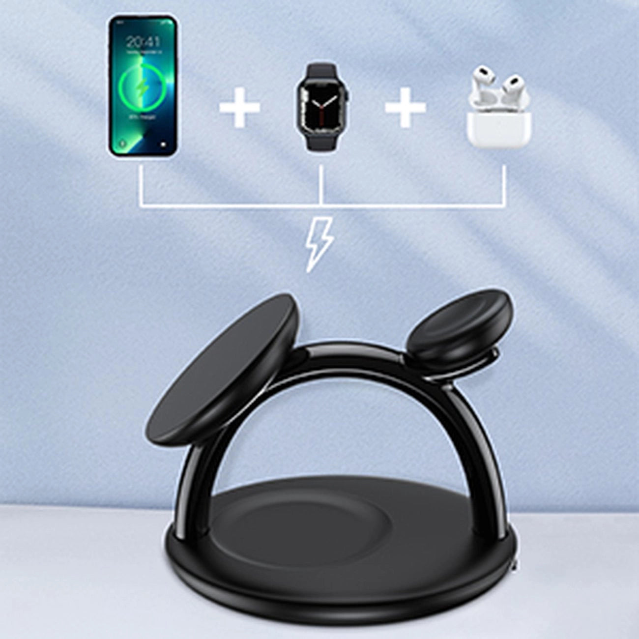 Choetech 3in1 induktive Ladestation iPhone 12/13/14, AirPods Pro, Apple Watch schwarz (T587-F)