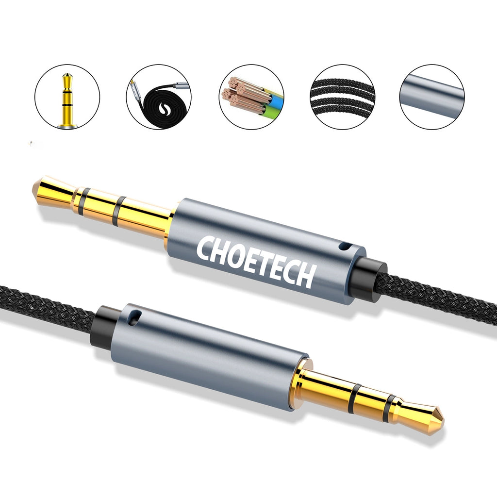 Choetech AUX002 Kabel 3,5 mm Miniklinke (männlich) / 3,5 mm Miniklinke (männlich) 1,2 m – schwarz