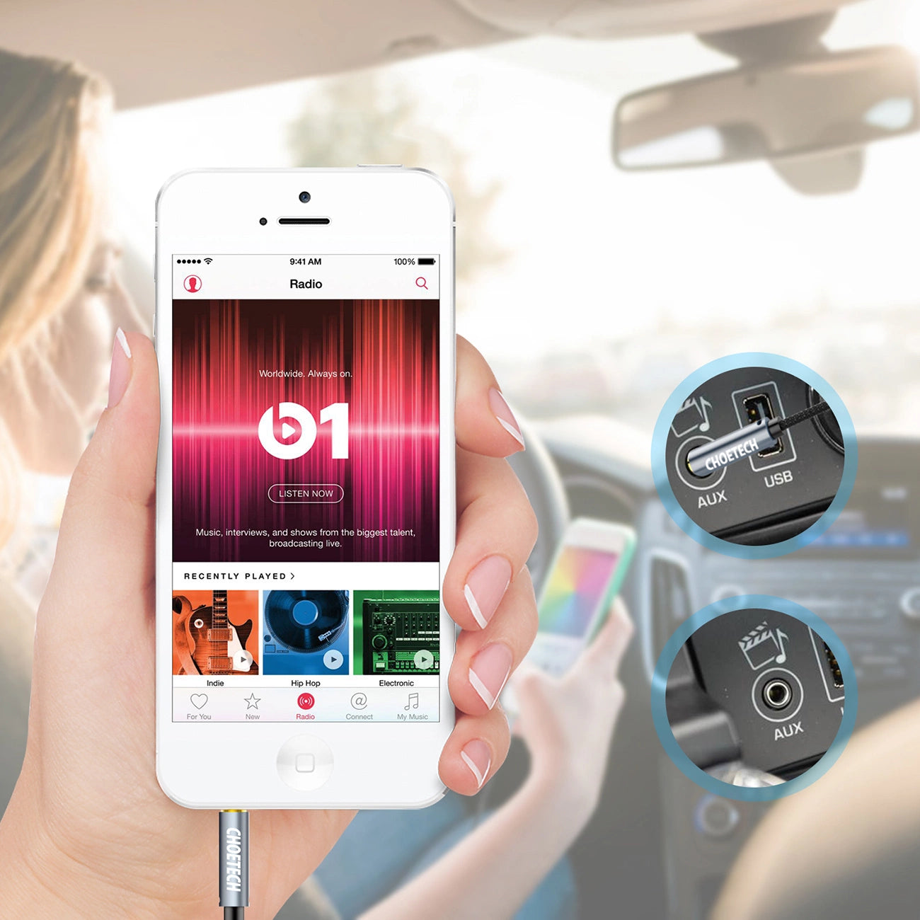 Choetech AUX002 Kabel 3,5 mm Miniklinke (männlich) / 3,5 mm Miniklinke (männlich) 1,2 m – schwarz