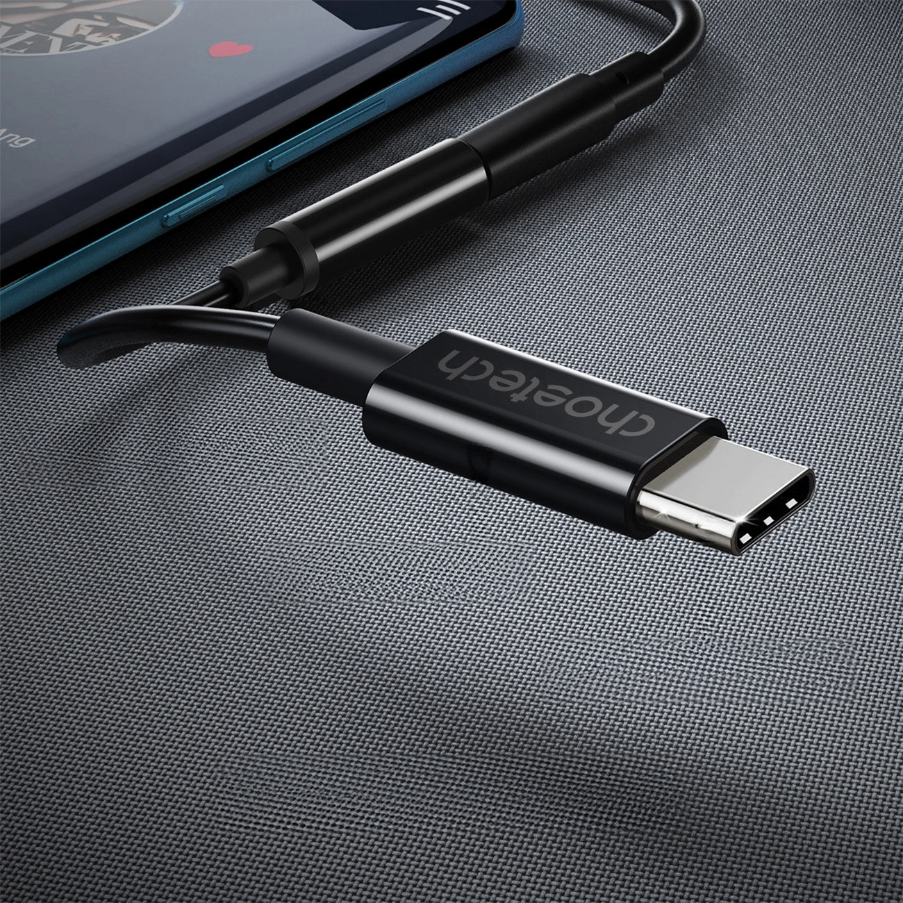 Choetech AUX003 USB-C / DC 3,5-mm-Audioadapter - Schwarz