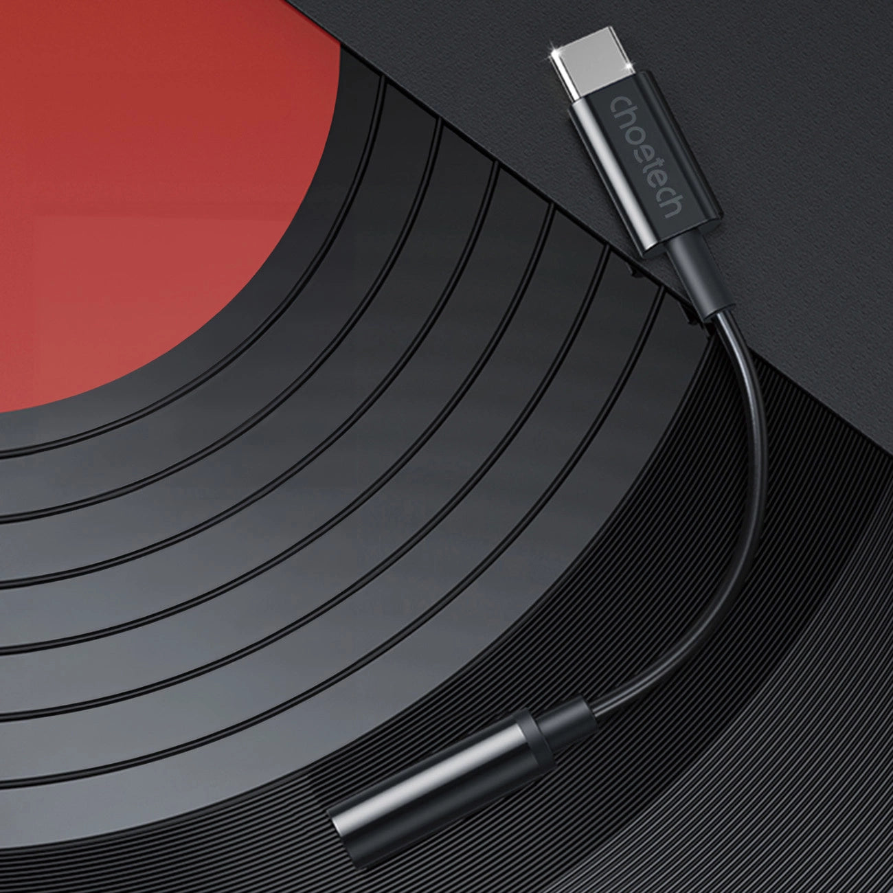 Choetech AUX003 USB-C / DC 3,5-mm-Audioadapter - Schwarz