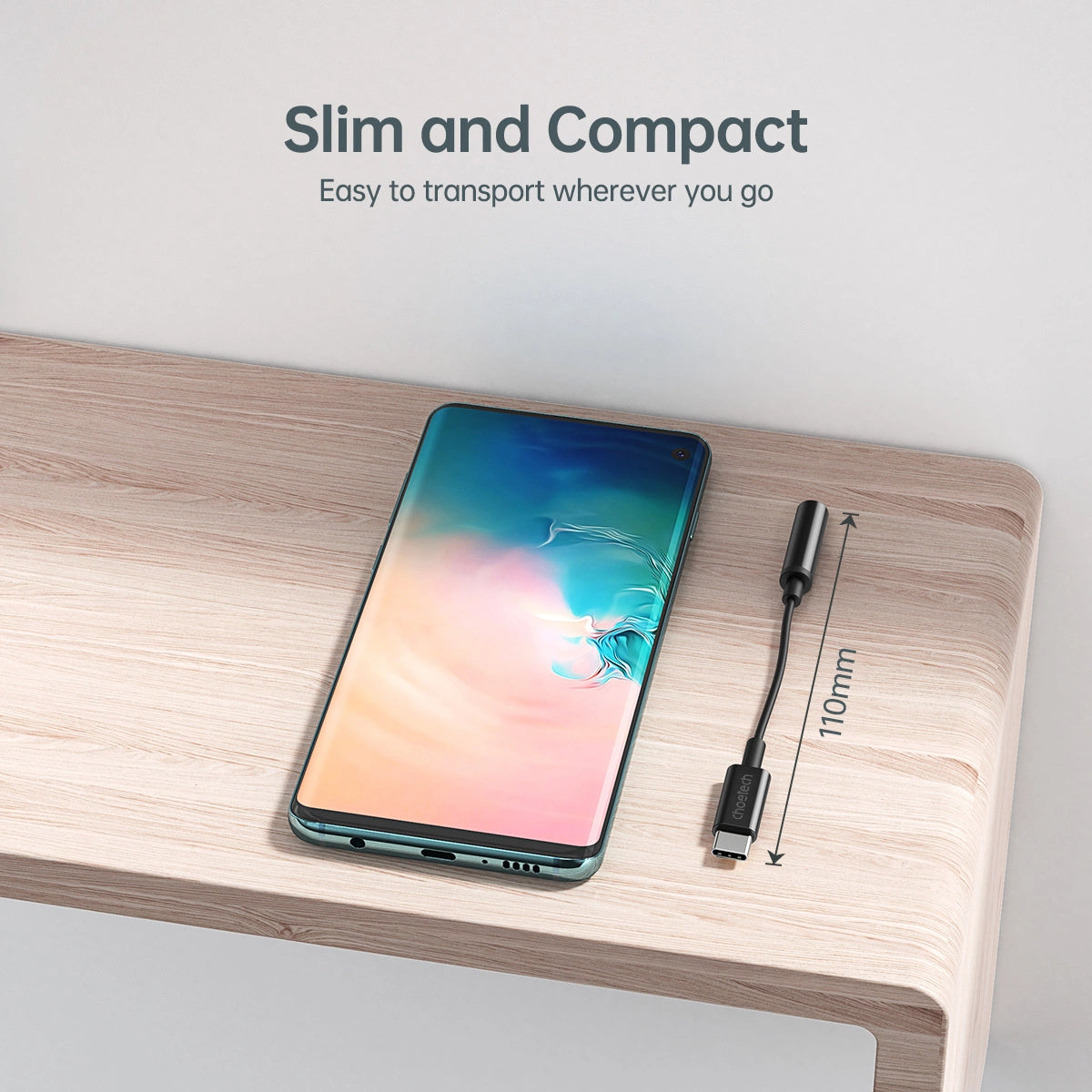 Choetech AUX003 USB-C / DC 3,5-mm-Audioadapter - Schwarz