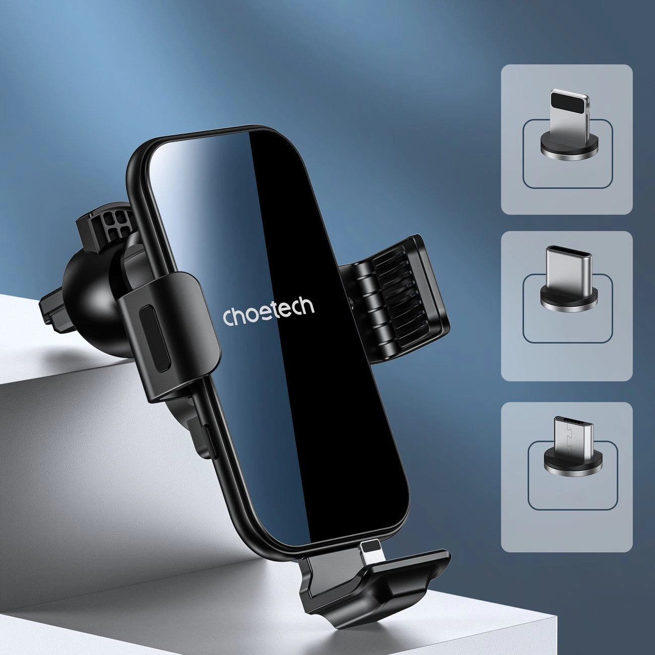 Choetech Induktionsladegerät mit Halter + Magnetspitzen schwarz (T201-F)