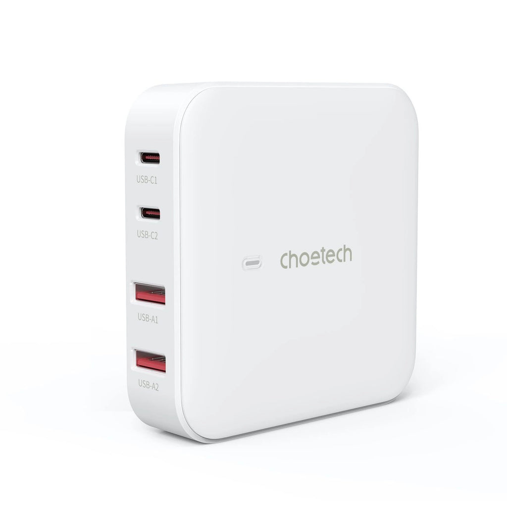 Choetech PD8008 100W GaN-Schnellladegerät 2x USB-A / 2x USB-C - Weiß