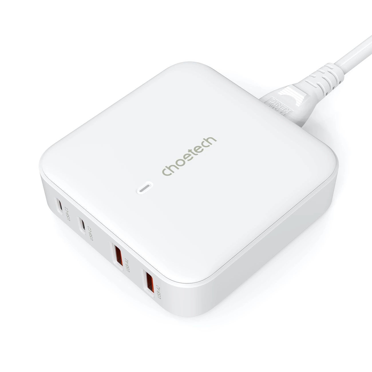 Choetech PD8008 100W GaN-Schnellladegerät 2x USB-A / 2x USB-C - Weiß