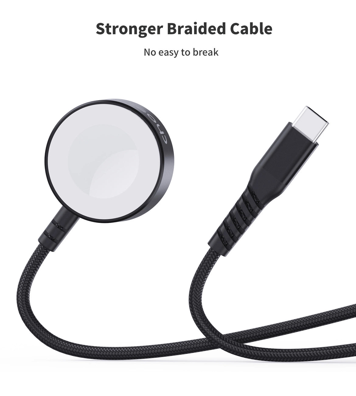 Choetech T319 MFI 5W kabelloses Ladegerät für Apple Watch + USB-C-Kabel – Schwarz