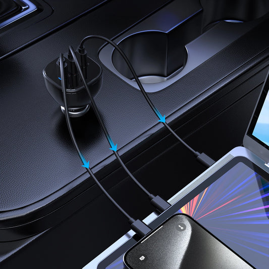 Choetech TC0024 Autoladegerät 160W 2x USB-C PD 3.1 1x USB-A - Schwarz