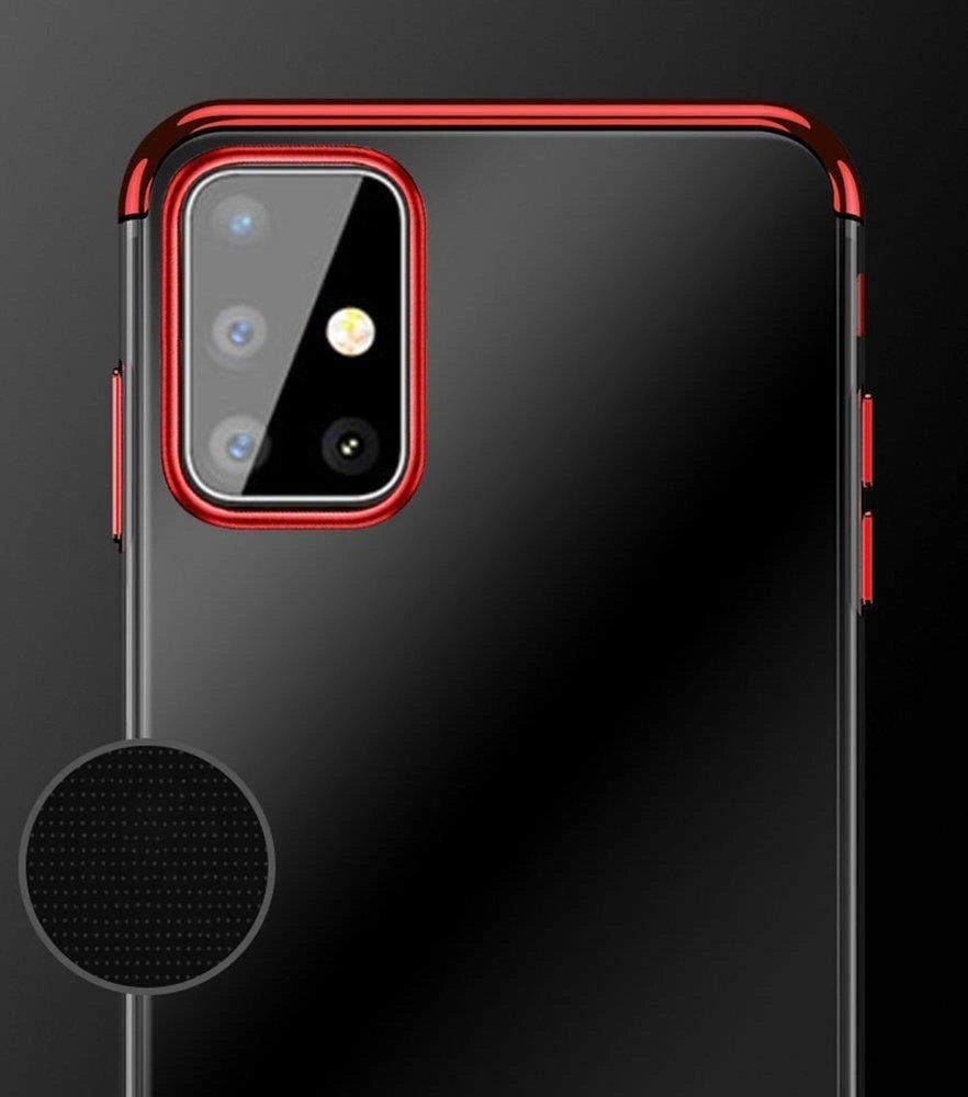 Clear Color Silikon Gel Electroplating frame Handyhülle Schutzhülle für Samsung Galaxy A72 4G blau