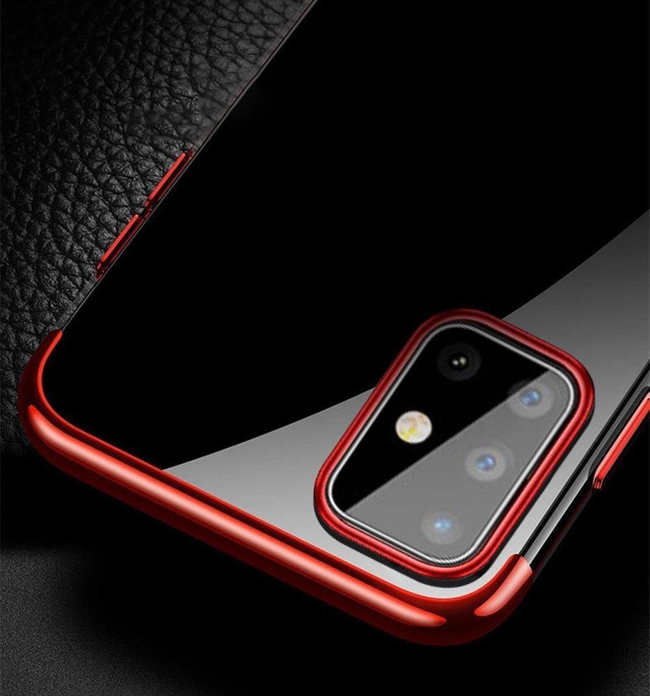 Clear Color Silikon Gel Electroplating frame Handyhülle Schutzhülle für Samsung Galaxy A72 4G blau