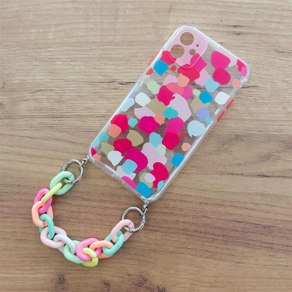 Color Chain Case Gel flexible elastische Hülle mit Kettenanhänger für Samsung Galaxy S21 5G mehrfarbig (2)
