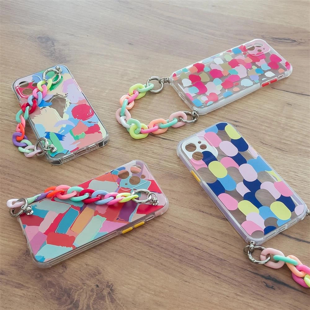 Color Chain Case Gel flexible elastische Hülle mit Kettenanhänger für iPhone 13 Pro mehrfarbig (4)