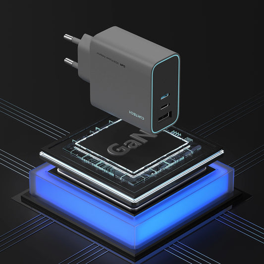 Cuktech CUKAD653EUGR 65W GaN-Wandladegerät 2 x USB-C 1 x USB-A - Grau