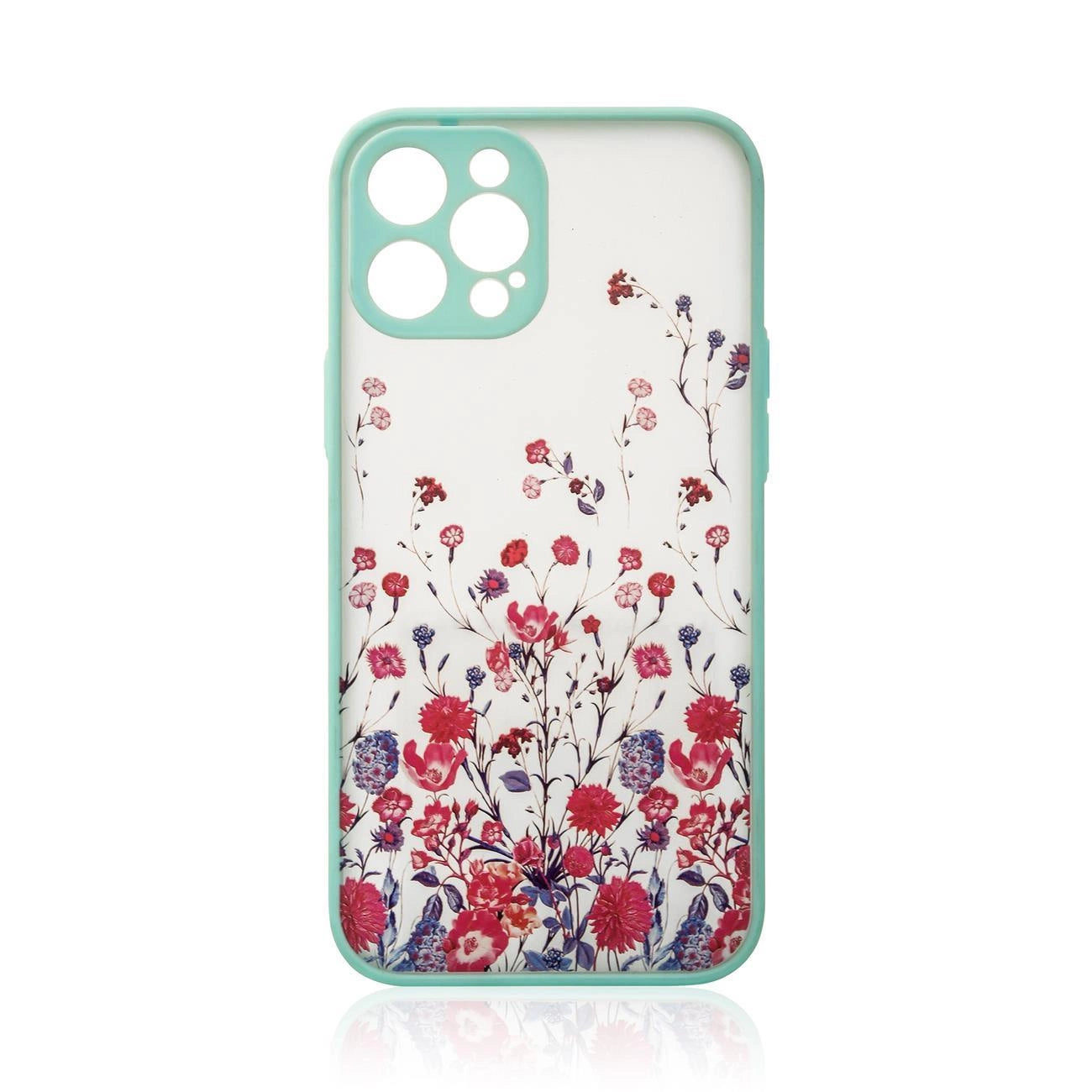 Design Case für iPhone 12 Pro Flower Case hellblau